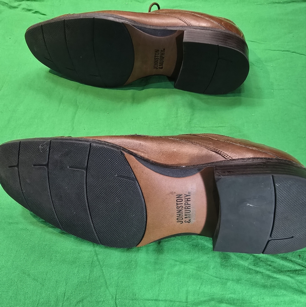 Johnston & Murphy Brown Leather Cap Toe Mens Dress Shoes Size 10M - Picture 3 of 9